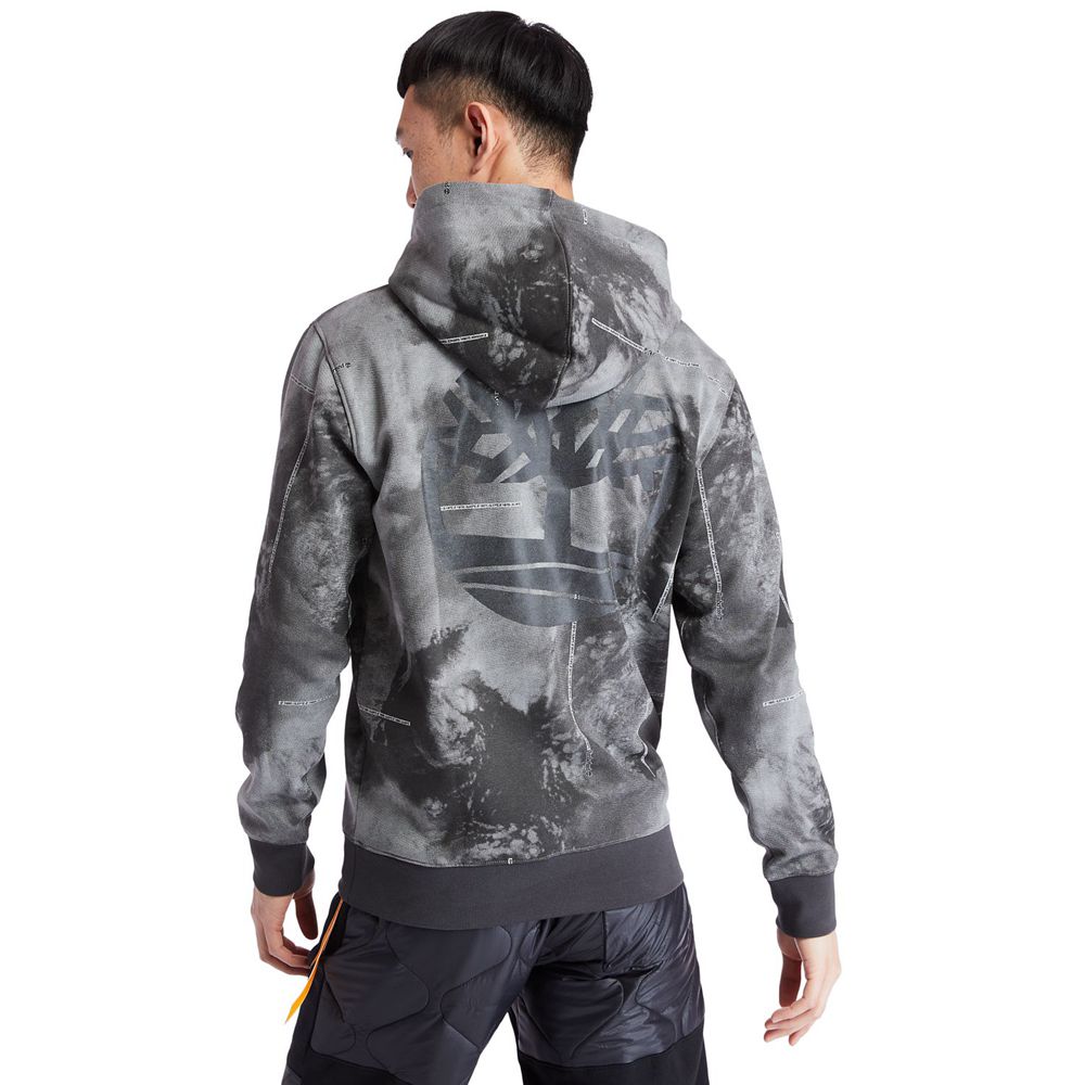 Sudadera Timberland Argentina Hombre - Reflective Printed Pullover Hoodie - Gris Oscuro - AOEYLF-487